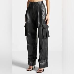 NWT MANIERED DE VOIR TAILORED PLEATED BLACK TROUSERS SIZE US‎ 12